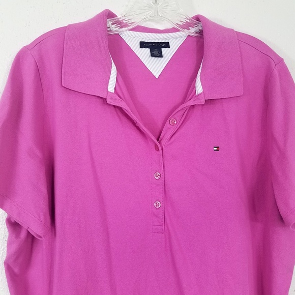 Plus Size Tommy Hilfiger Hot Pink Polo Shirt - Picture 2 of 8